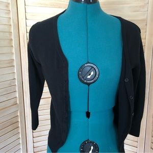 ModCloth M.A.K cropped 3/4 sleeve cardigan in black